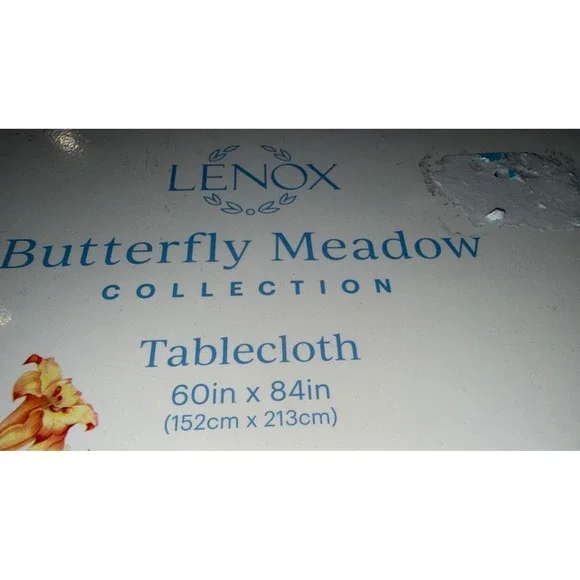 Lenox Butterfly Meadow Garden Polyester Rectangle Tablecloth, 60" x 84" New - Picture 2 of 5